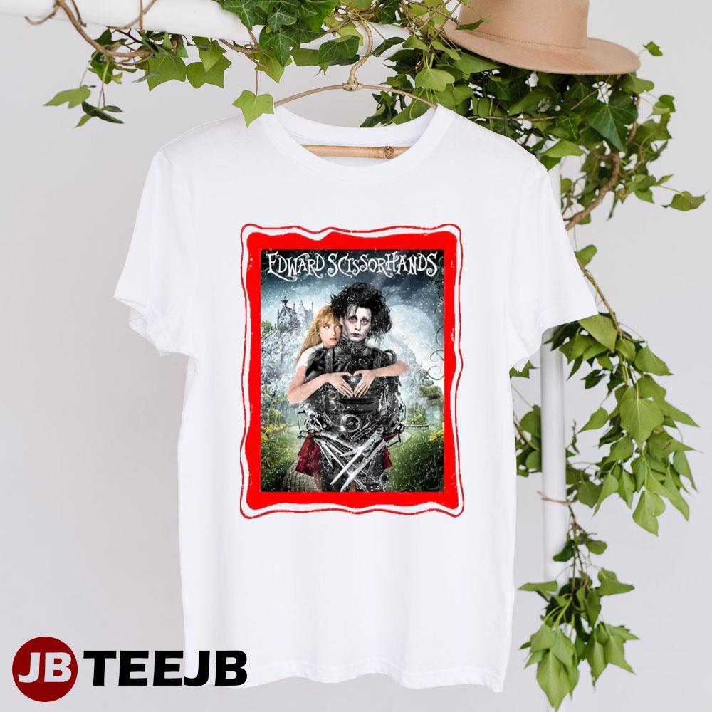 Retro Color Couple Heart Edward Scissorhands Halloween TeeJB Unisex T-Shirt