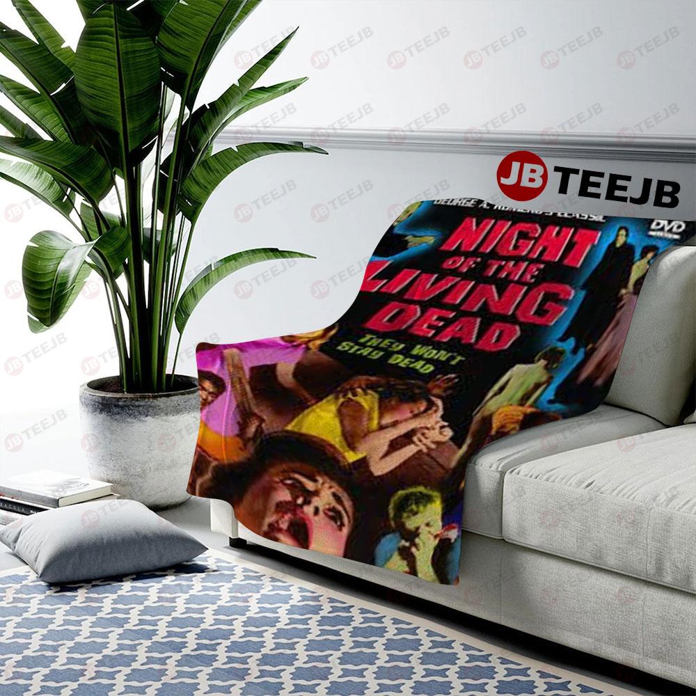 Retro Color Night Of The Living Dead Halloween TeeJB US Cozy Blanket