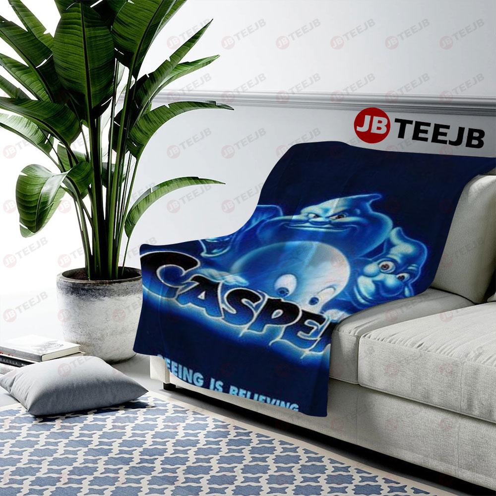 Seeing Is Believing Casper Halloween TeeJB US Cozy Blanket