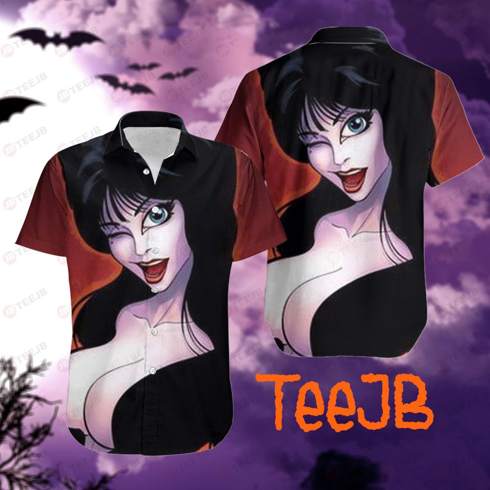 Sexy Big Boob Elvira Mistress Of The Dark Halloween TeeJB Hawaii Shirt