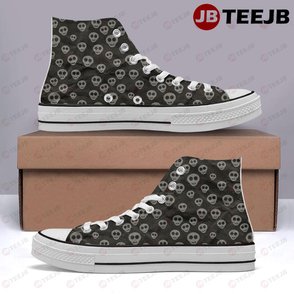 Skulls Halloween Pattern 297 TeeJB High Top Retro Canvas Shoes