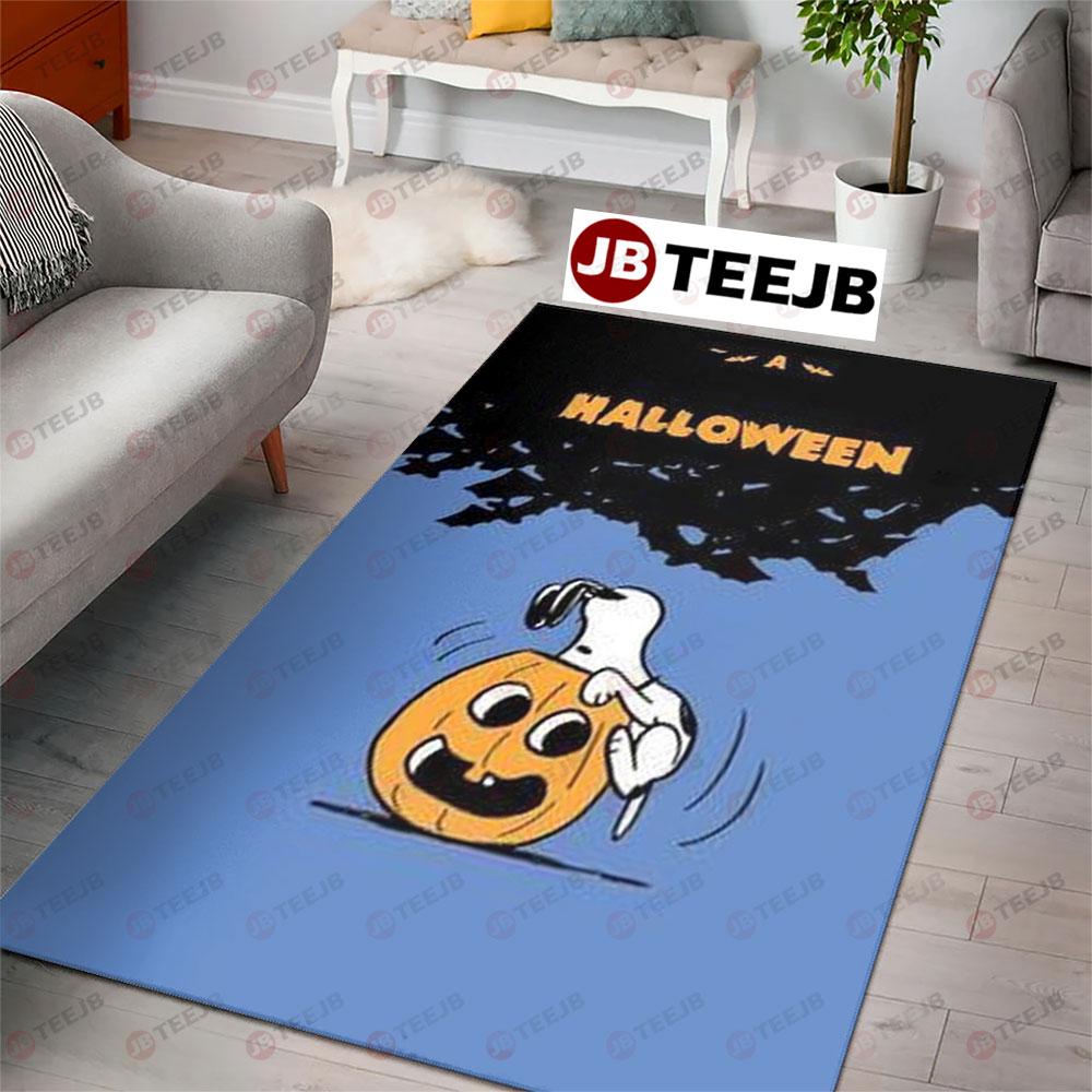 Snoopy With It’s The Great Pumpkin Charlie Brown Halloween TeeJB Rug Rectangle