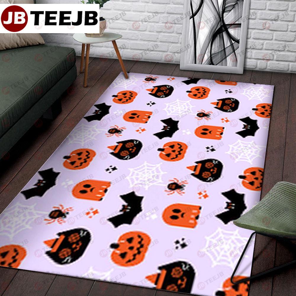 Spiders Bats Boos Pumpkins Halloween Pattern 014 TeeJB Rug Rectangle