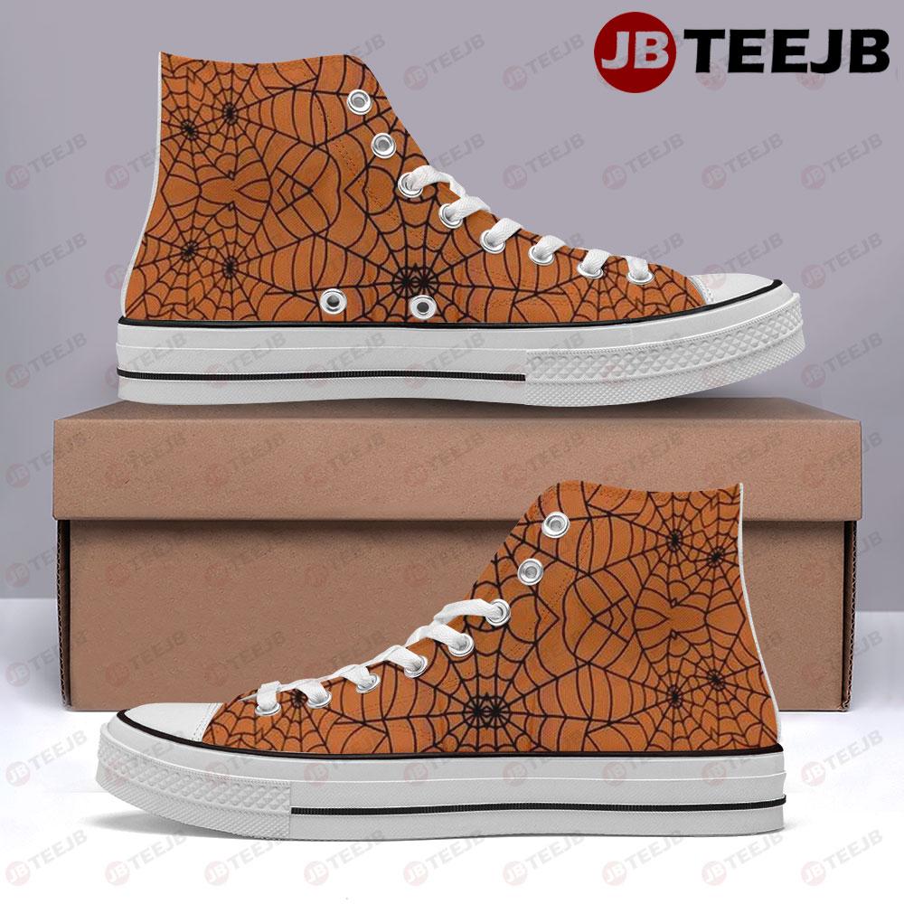 Spiders Halloween Pattern 244 TeeJB High Top Retro Canvas Shoes