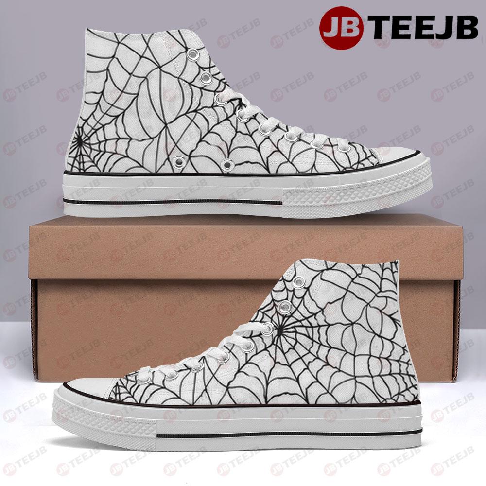 Spiders Halloween Pattern 359 TeeJB High Top Retro Canvas Shoes