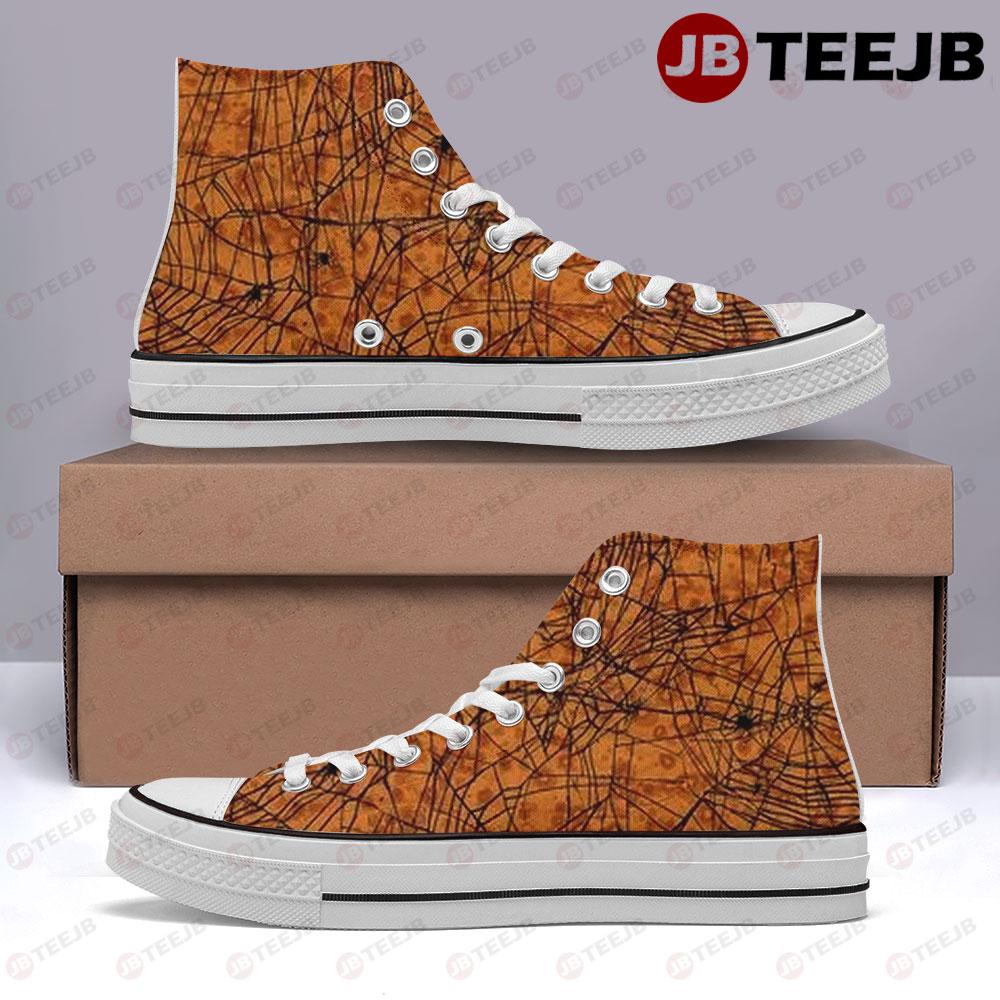 Spiders Halloween Pattern 414 TeeJB High Top Retro Canvas Shoes