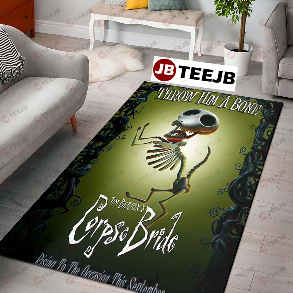 Throw Skull Corpse Bride Halloween TeeJB Rug Rectangle