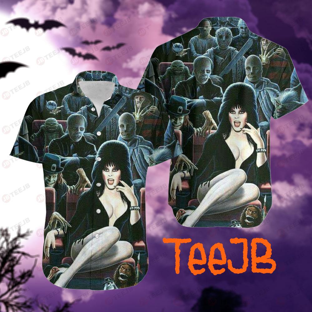 Word Horror Elvira Mistress Of The Dark Halloween TeeJB Hawaii Shirt