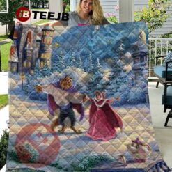 Art Beauty And The Beast The Enchanted Christmas 1 Quilt