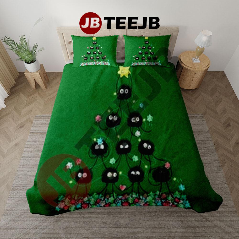 Art Green Totoro Ghibli Studio Christmas 03 Bedding Set