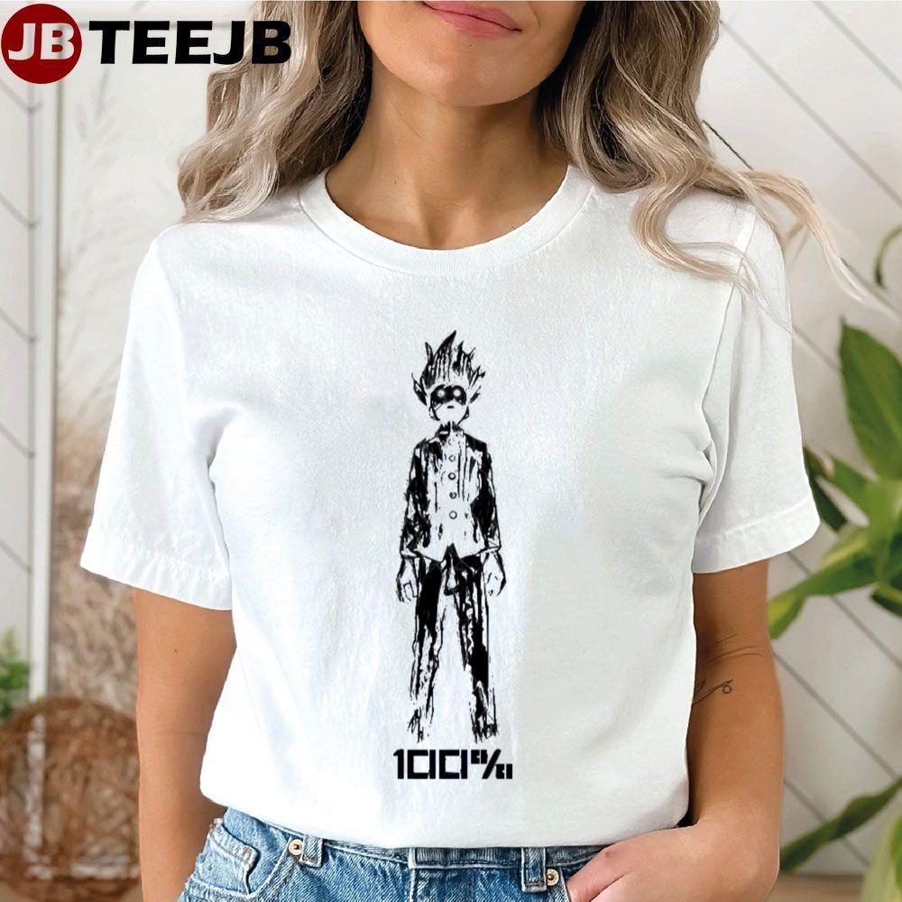 Black Anime Mob Psycho 100 Manga TeeJB Unisex T-Shirt