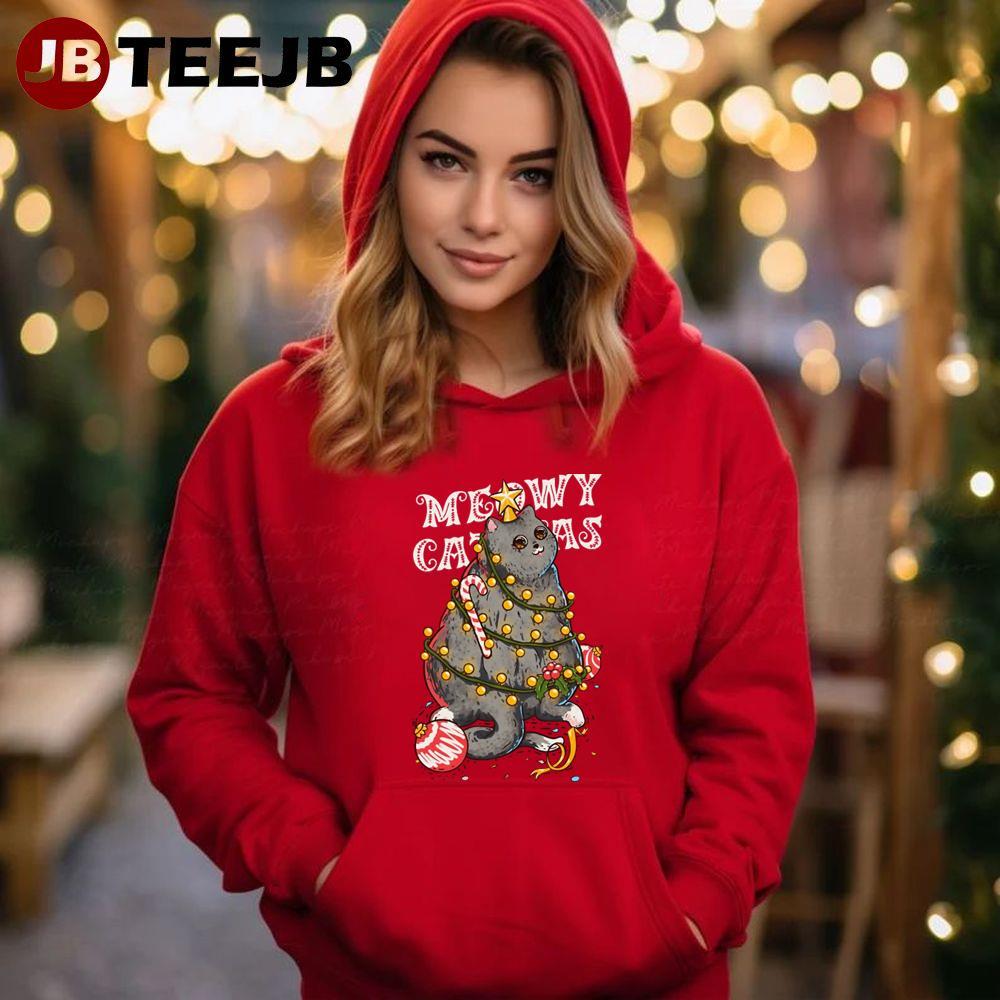 Catmas Meowy Christmas Cat Tree TeeJB Unisex Hoodie