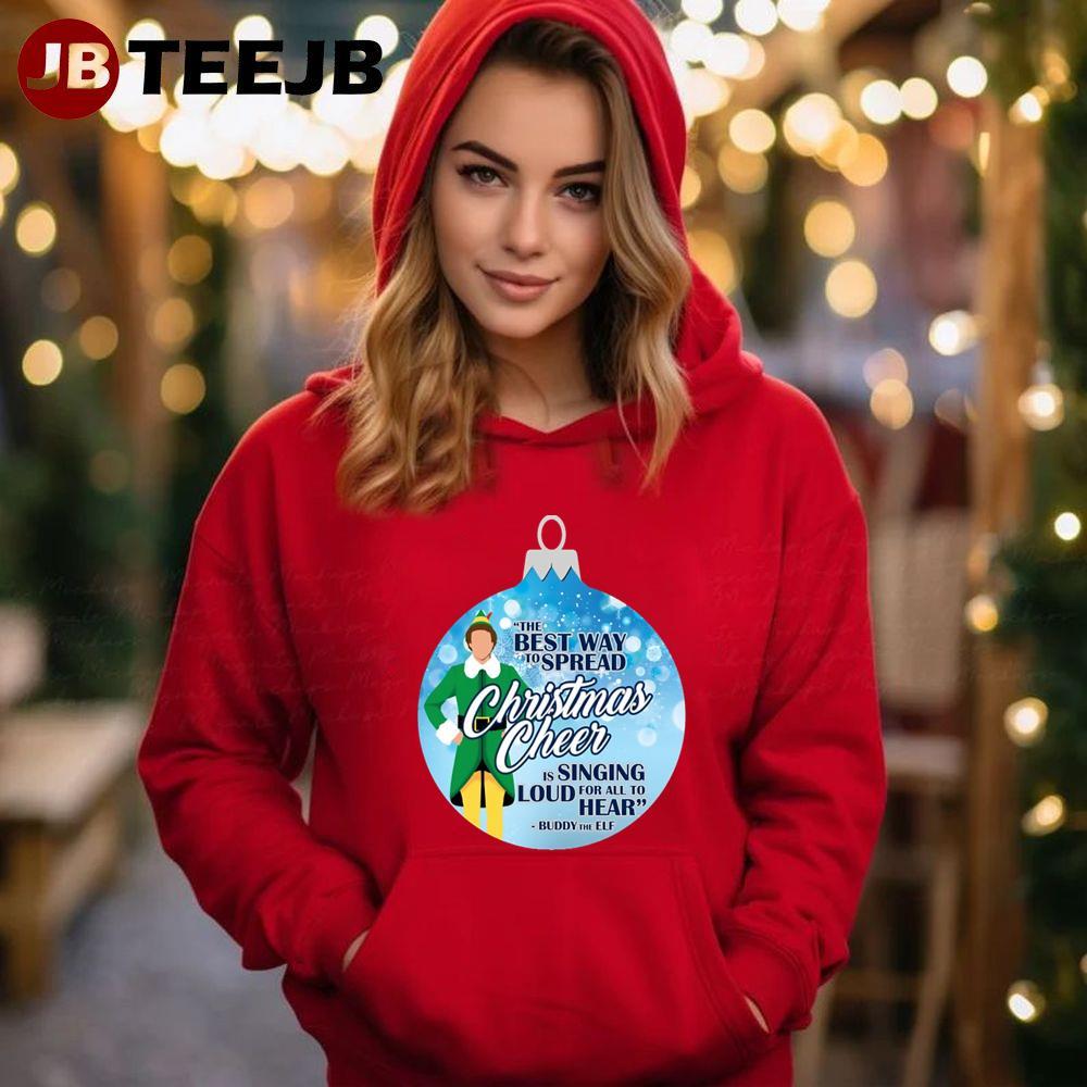 Christmas Cheer Blue Ornament Elf TeeJB Unisex Hoodie