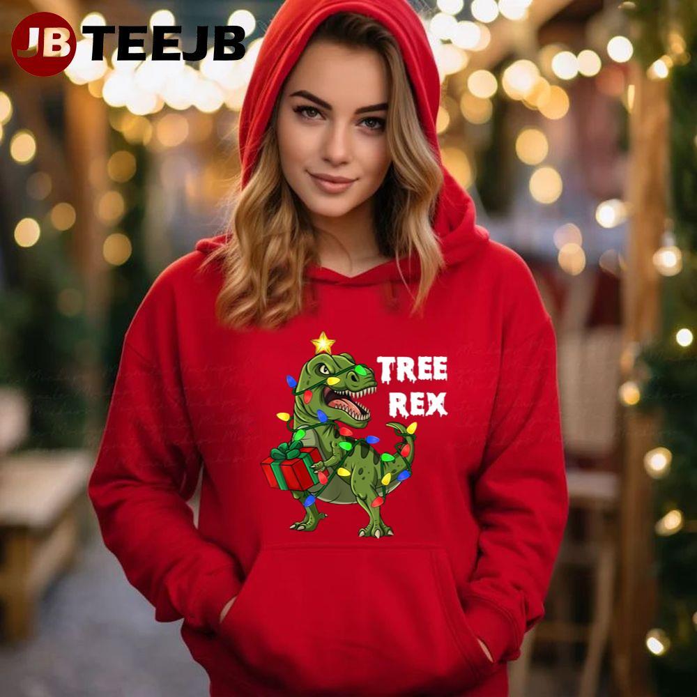 Christmas Dinosaur Tree Rex TeeJB Unisex Hoodie