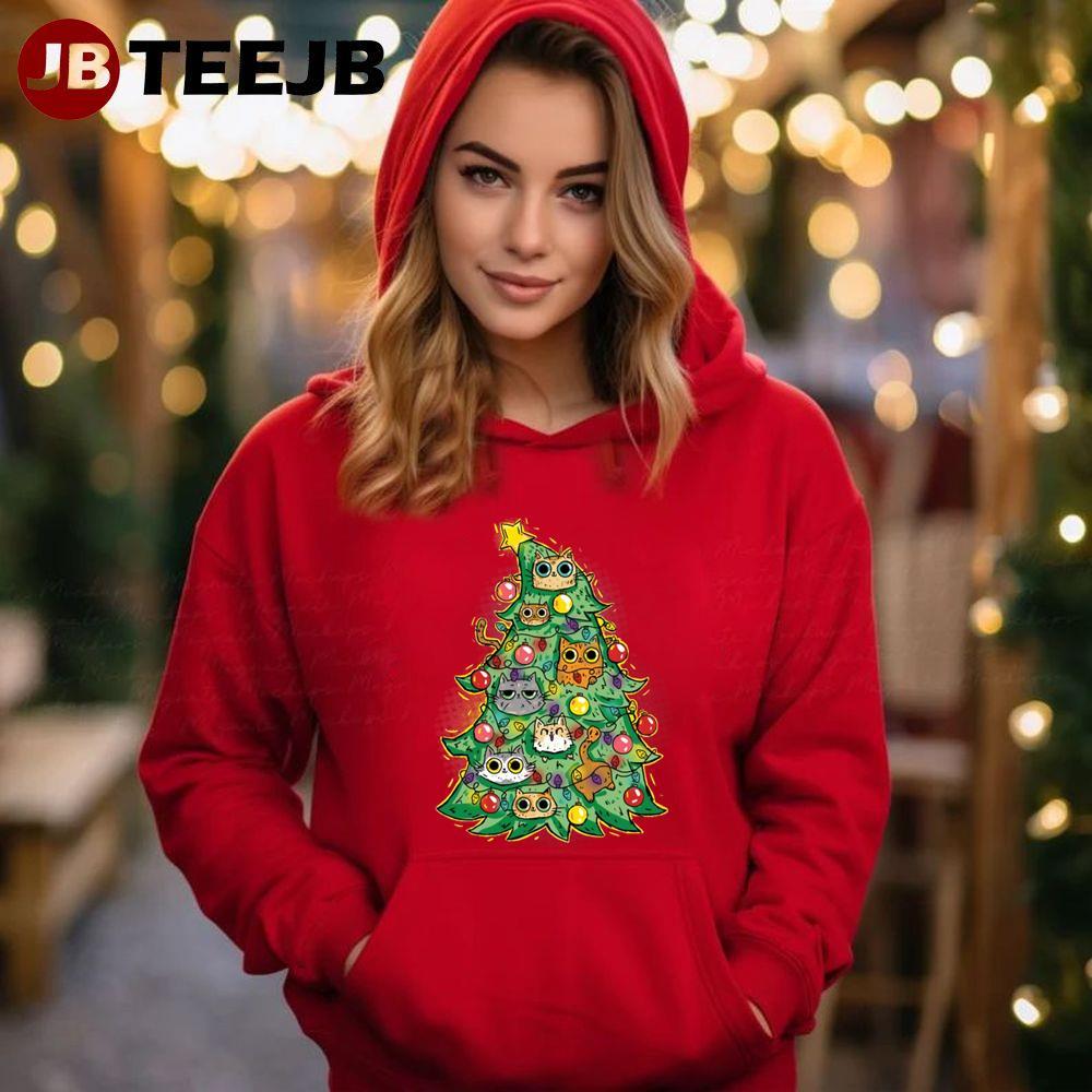 Christmas Tree Cats TeeJB Unisex Hoodie