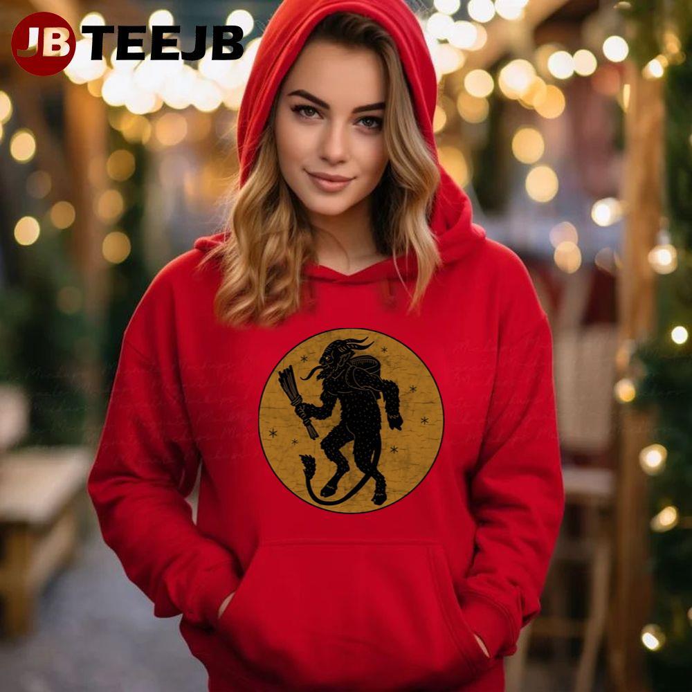 Circle Vintage Krampus Christmas TeeJB Unisex Hoodie