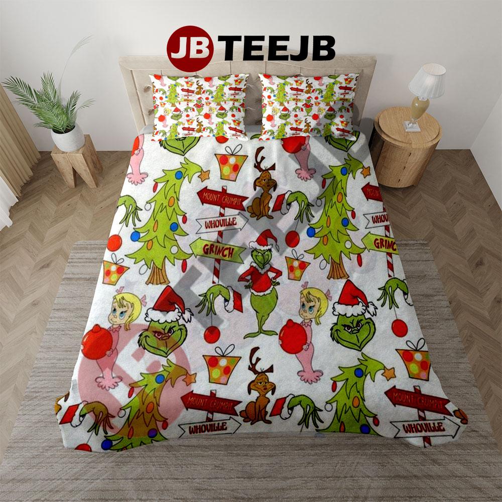 Cute Baby With Grinch Bedding Set