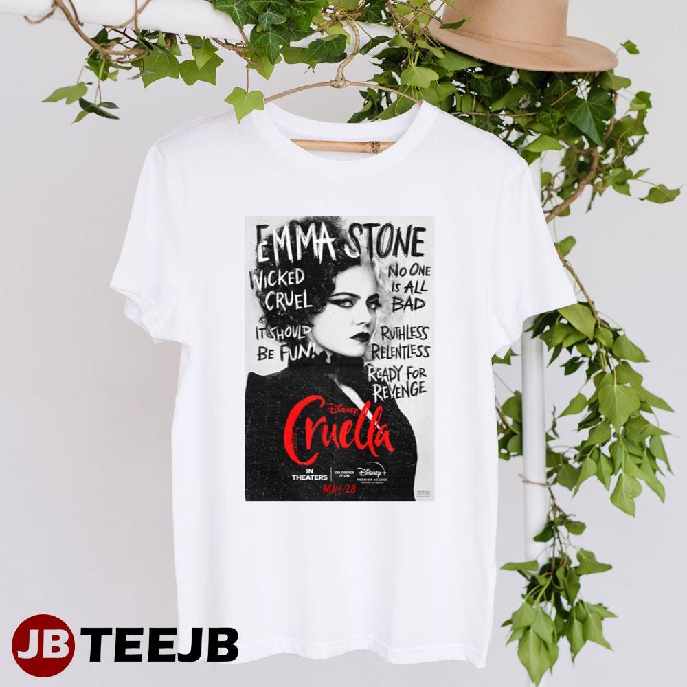 Disneys Cruella Emma Stone Cruella De Vil Movie TeeJB Unisex T-Shirt