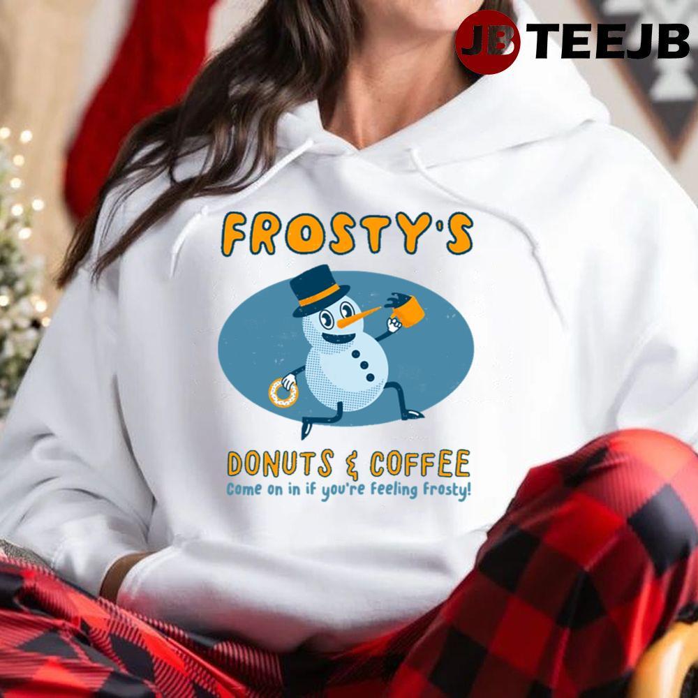 Donuts And Coffee Frosty The Snowman Christmas TeeJB Unisex Hoodie