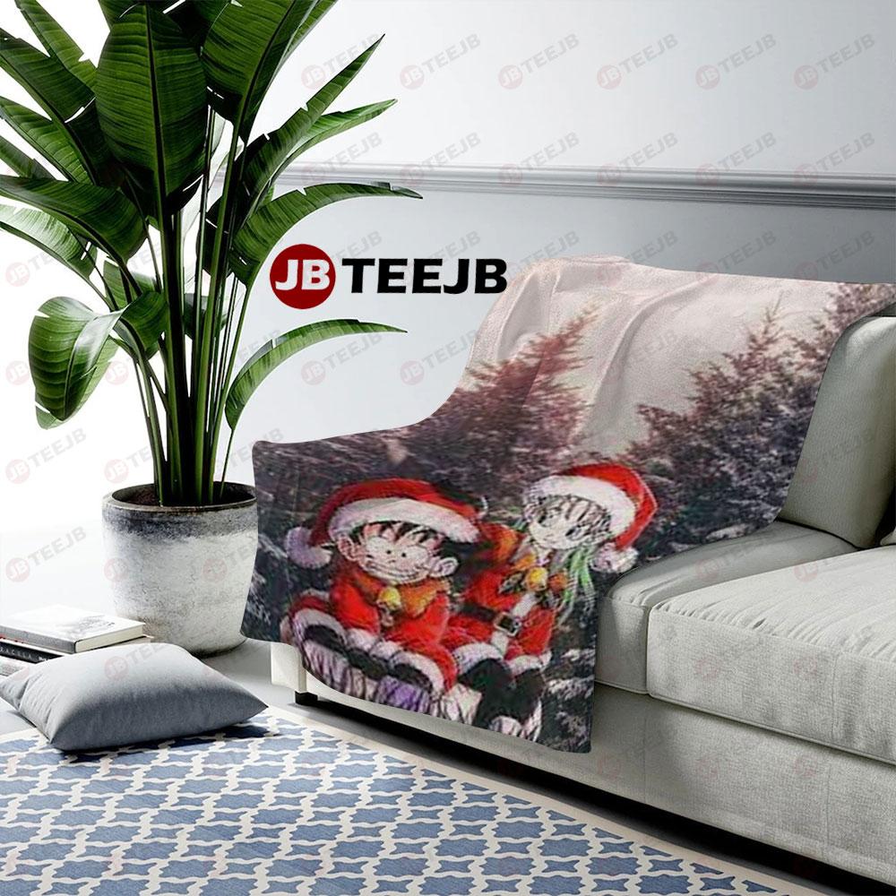 Dragon Ball Manga Christmas 06 US Cozy Blanket