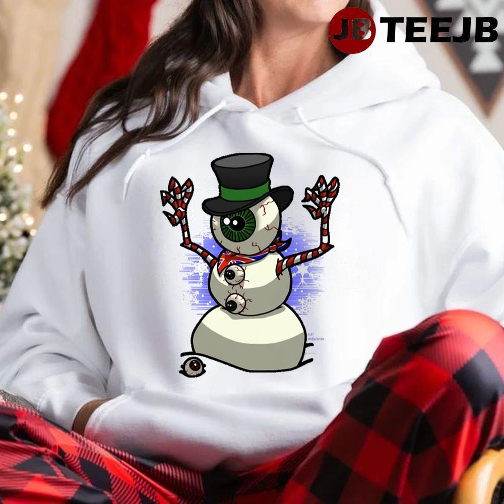 Eye Ball Snowman Christmas TeeJB Unisex Hoodie