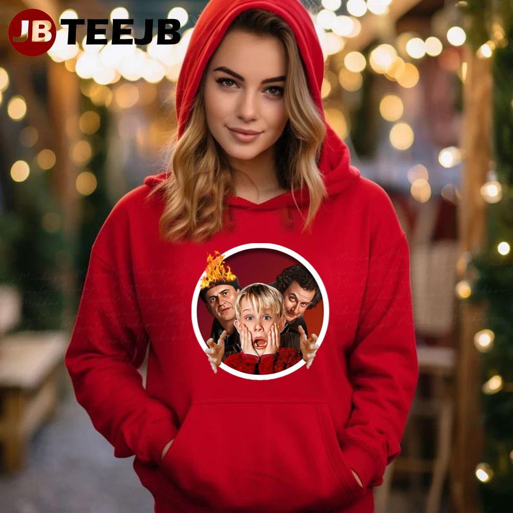 Fire Head Home Alone Christmas TeeJB Unisex Hoodie