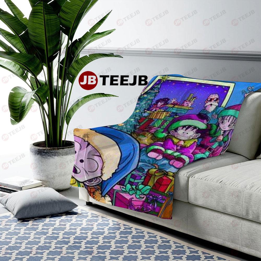 Funny Dragon Ball Manga Christmas 08 US Cozy Blanket