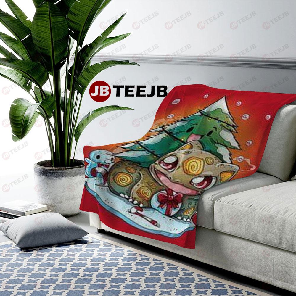 Funny Pokémon Christmas 04 US Cozy Blanket