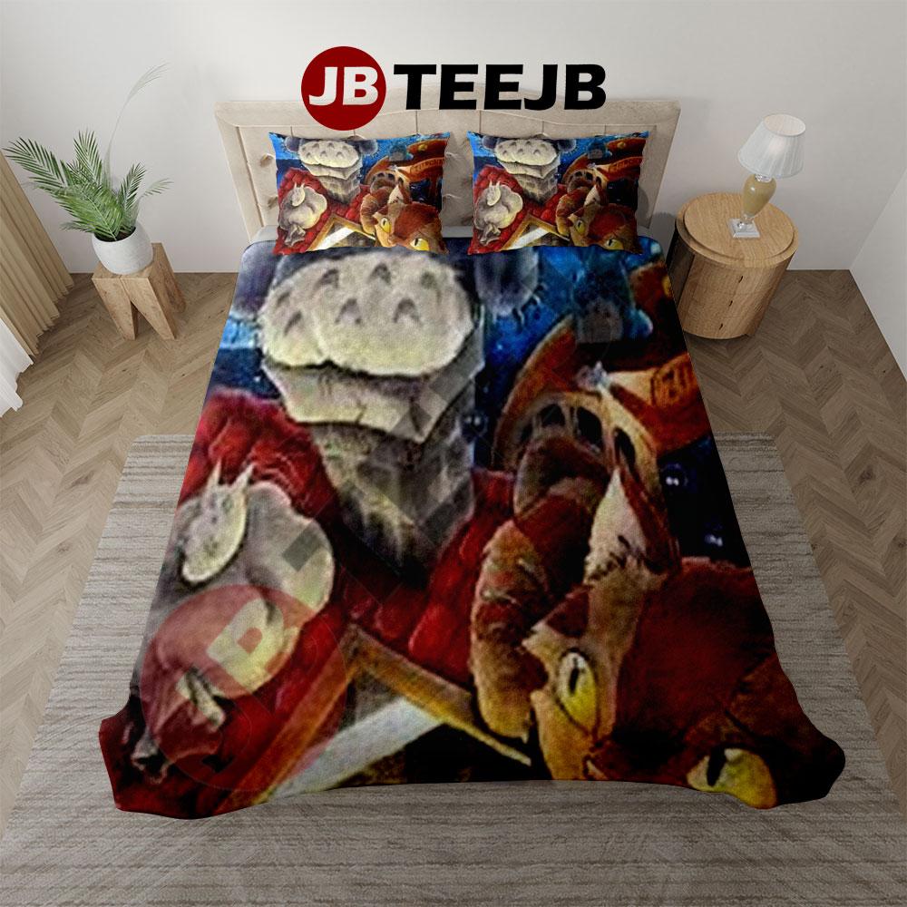 Funny Totoro Ghibli Studio Christmas 4 Bedding Set