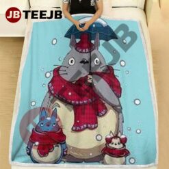 Funny Totoro Ghibli Studio Christmas 8 Blanket