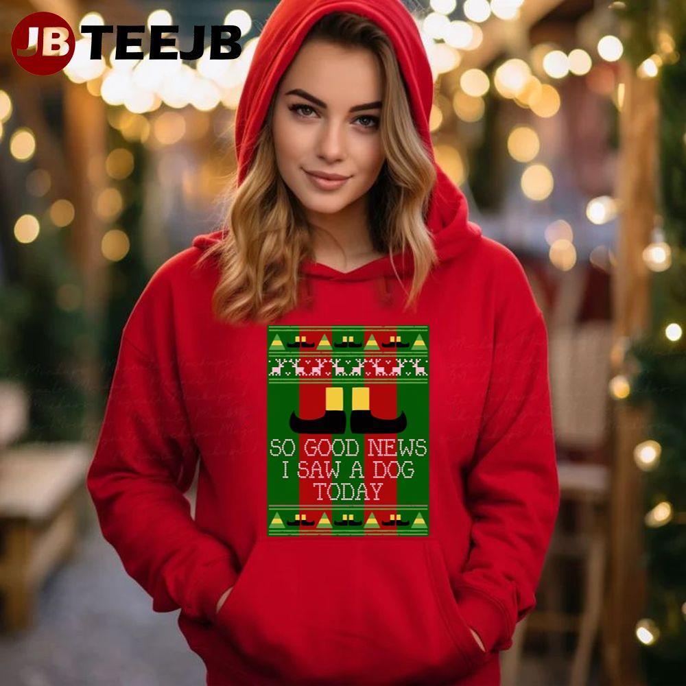 Good News Elf Quote Christmas Knit TeeJB Unisex Hoodie