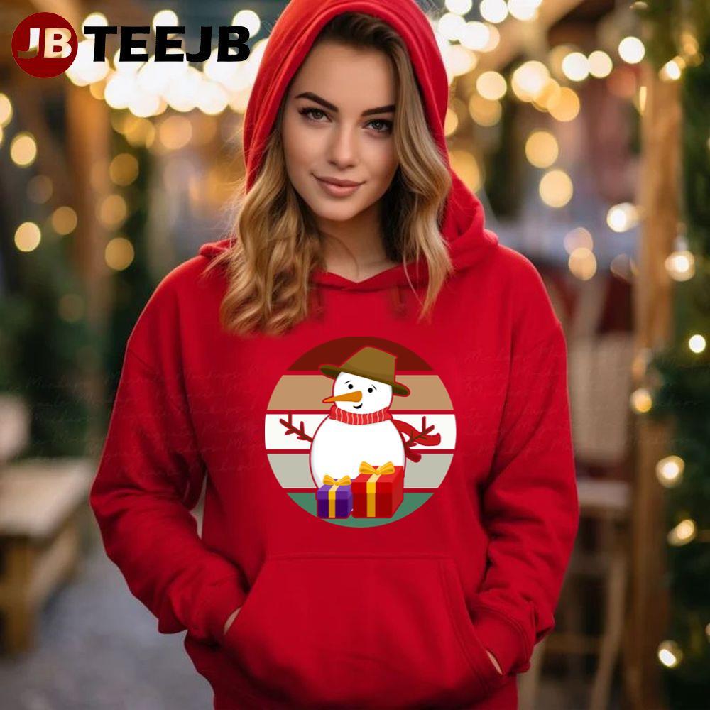 Hat With Presents Frosty The Snowman Christmas TeeJB Unisex Hoodie