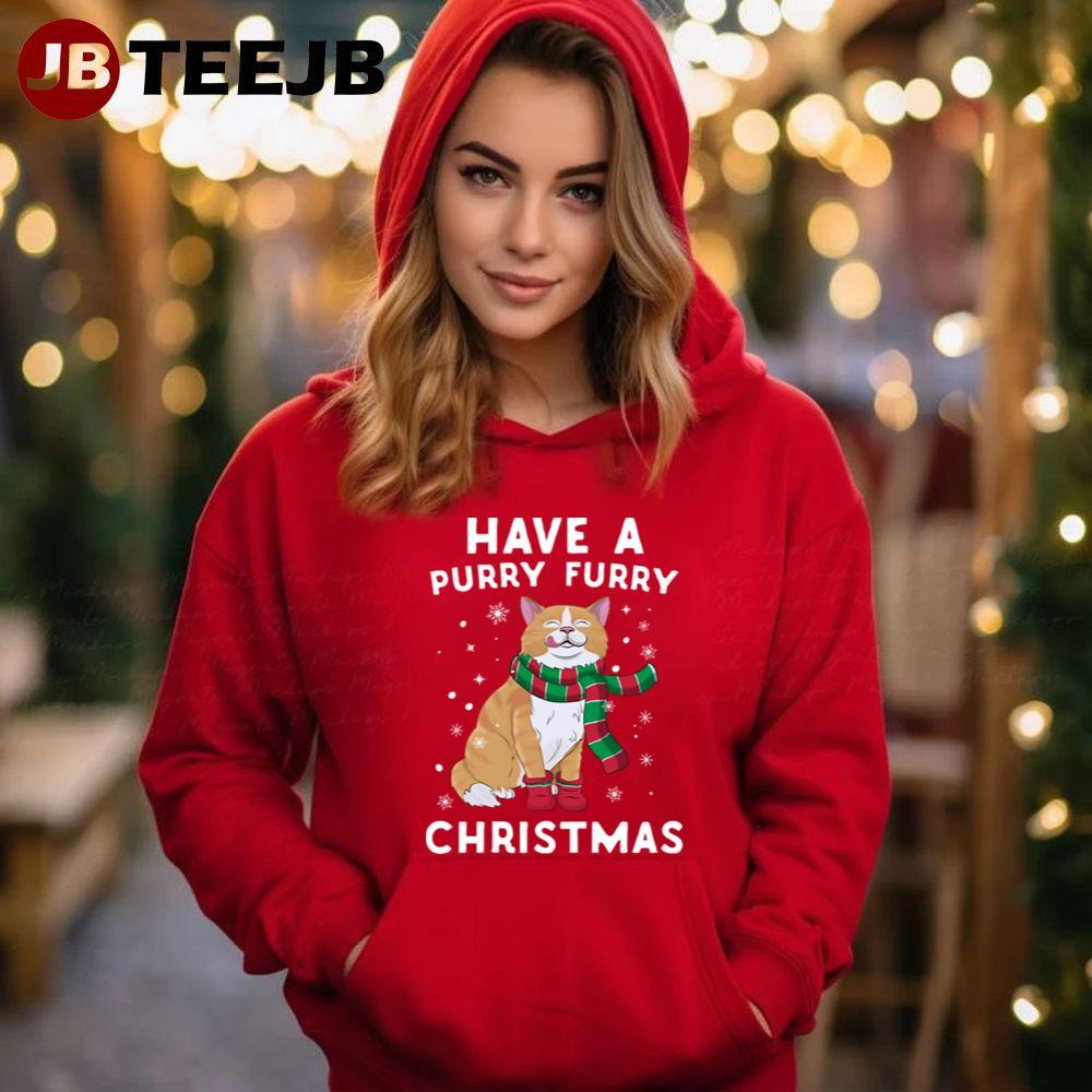 Have A Purry Furry Christmas Cat TeeJB Unisex Hoodie