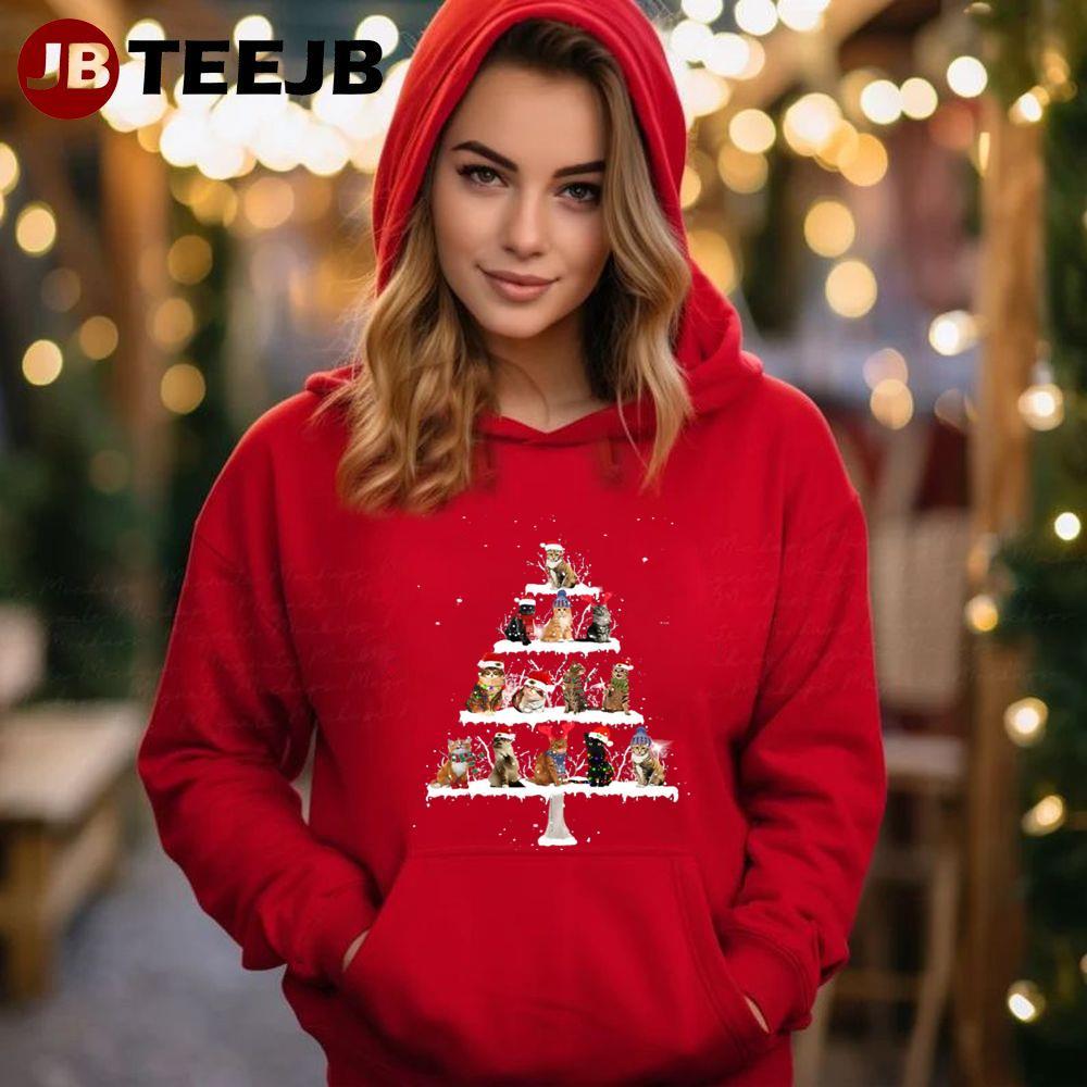 Lovely Cats Christmas Tree TeeJB Unisex Hoodie