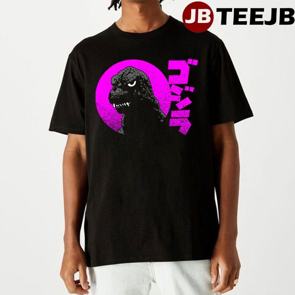 Magenta Grunge Motif Godzilla TeeJB Unisex T-Shirt