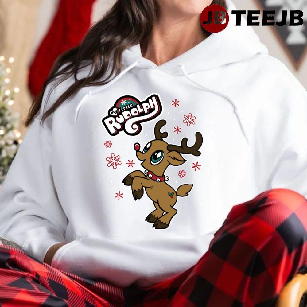 My Little Rudolph Christmas Cartoon Red Nosed Reindeer TeeJB Unisex Hoodie