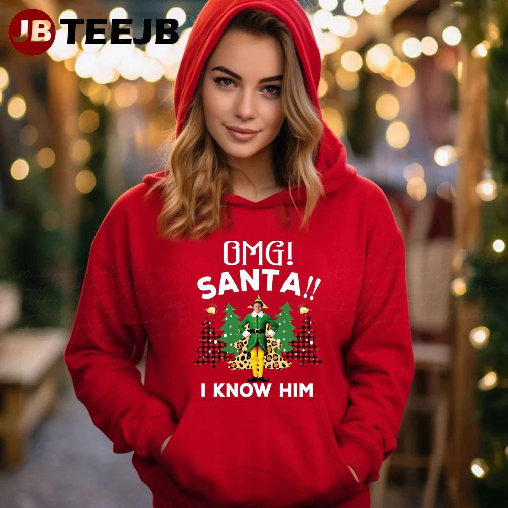 Omg Santa I Know Elf Christmas TeeJB Unisex Hoodie