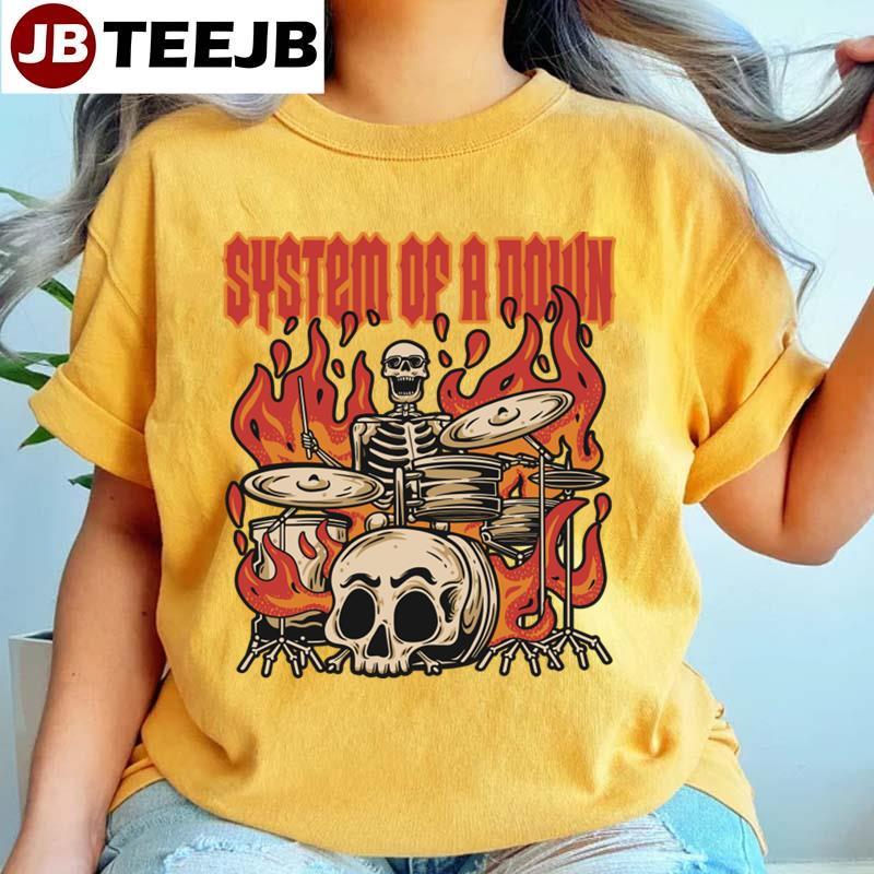 Skull Playing Drum System Of A Down TeeJB Unisex T-Shirt