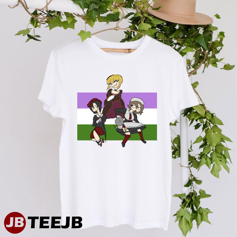 Umineko Genderqueer Flag Higurashi No Naku Koro Ni Anime Manga TeeJB Unisex T-Shirt