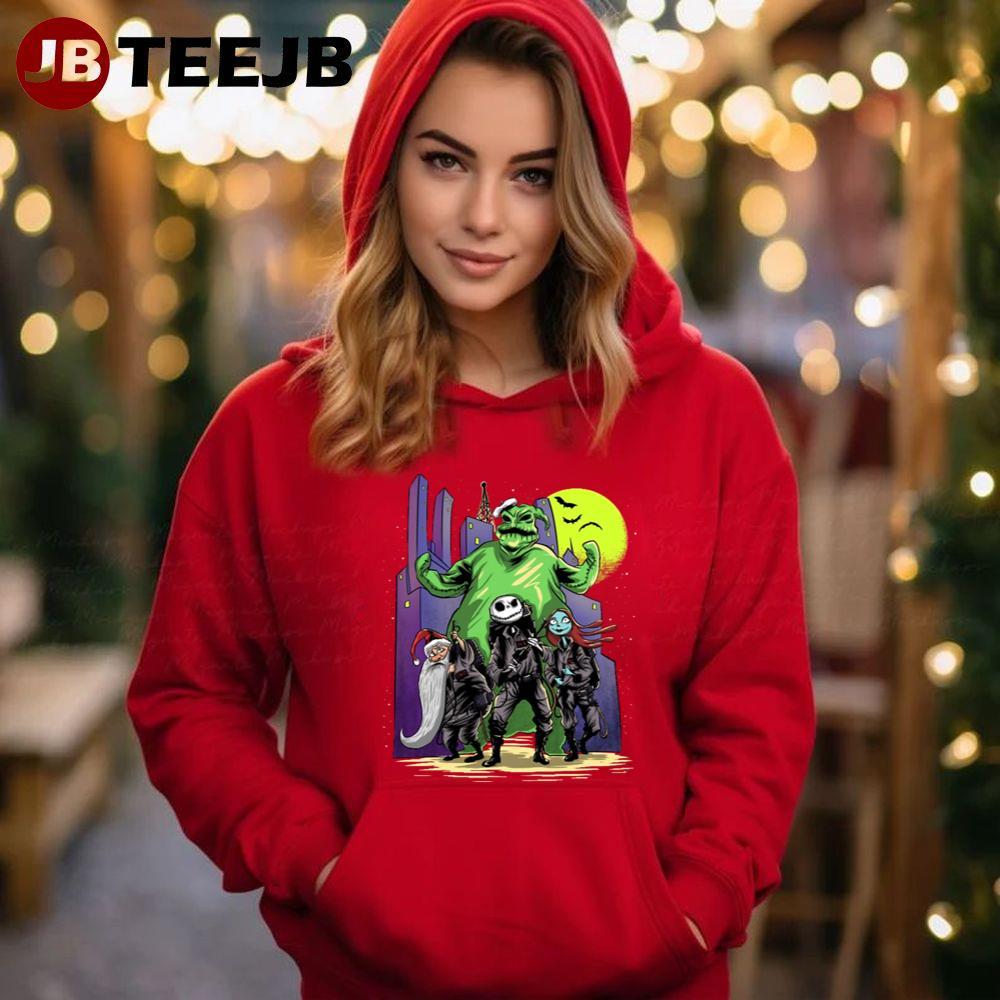 Boogie Busters The Nightmare Before Christmas Santa TeeJB Unisex Hoodie