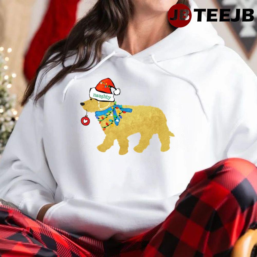 Christmas Goldendoodle Naughty Dog TeeJB Unisex Hoodie