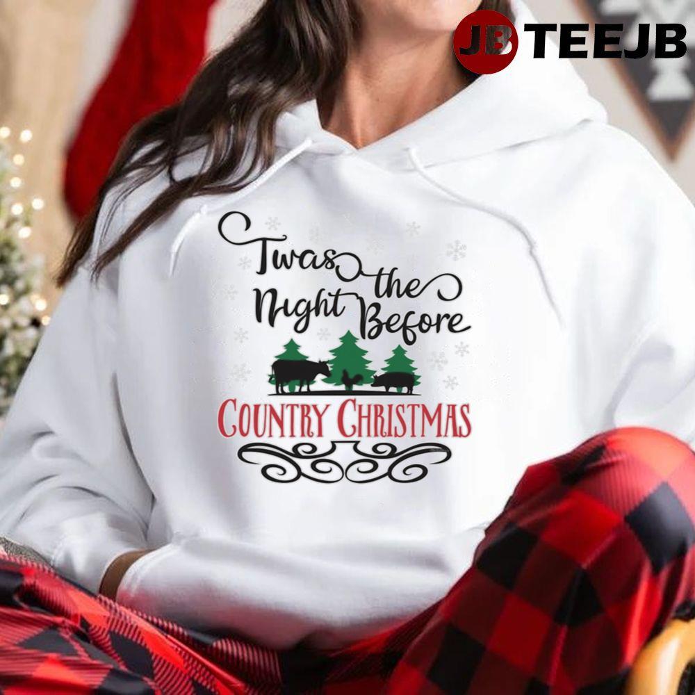 Country Christmas Twas The Night Before Christmas TeeJB Unisex Hoodie