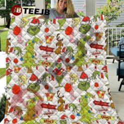 Cute Baby With Grinch Quilt