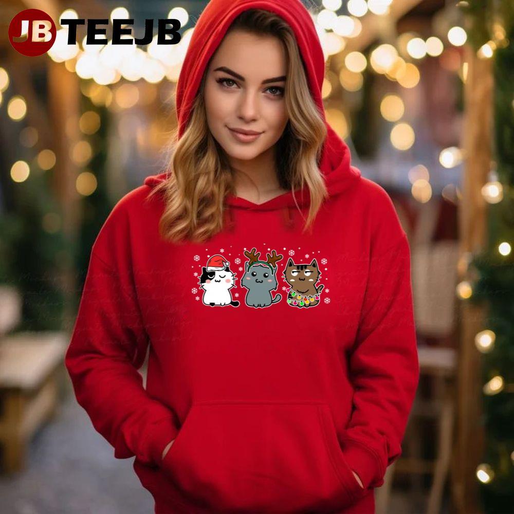 Funny Cats Christmas Under Snow TeeJB Unisex Hoodie