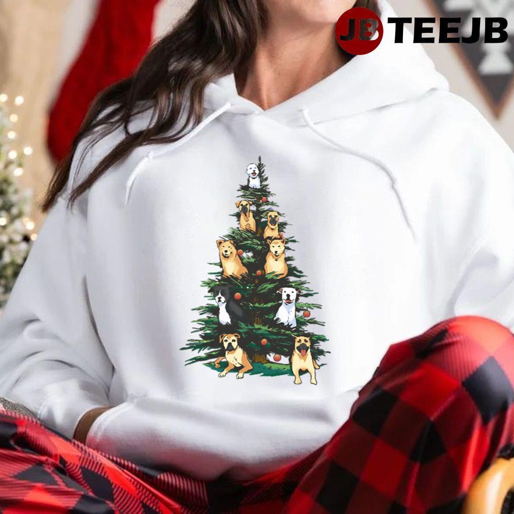 Funny Christmas Tree For Dog Lovers TeeJB Unisex Hoodie