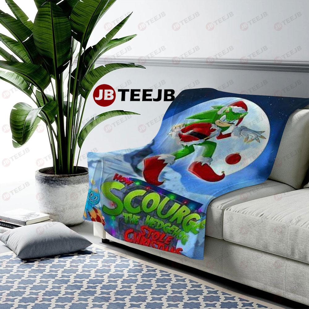 Funny Sonic The Hedgehog Christmas 2 US Cozy Blanket