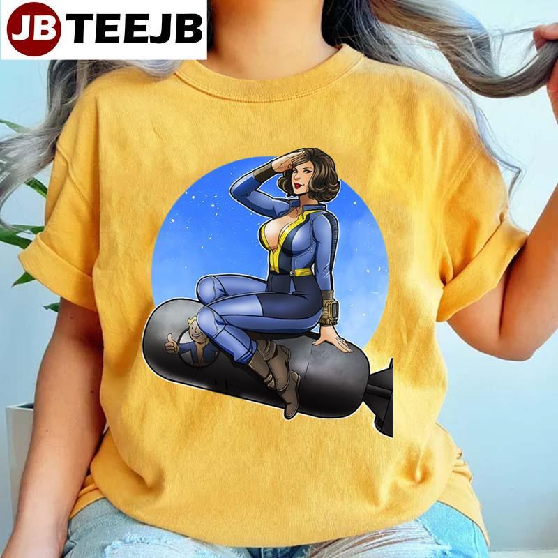 Girl Ridding Atomic Bomb Fallout TeeJB Unisex T-Shirt