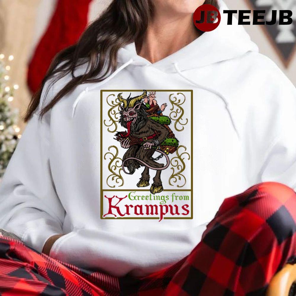 Greetings From Krampus Christmas Devil TeeJB Unisex Hoodie