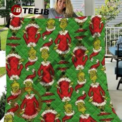 Grinch With Santa Clother Quilt