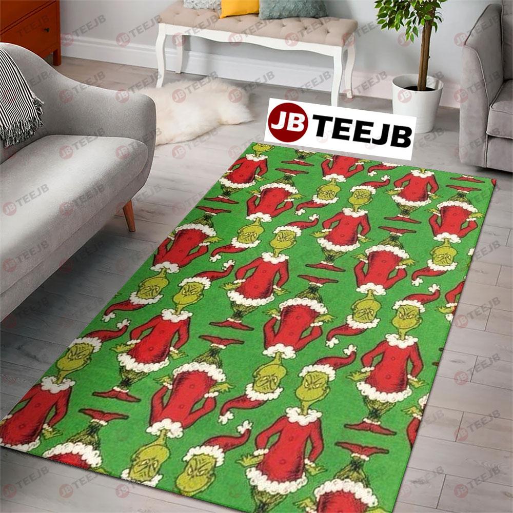 Grinch With Santa Clother Rug